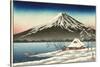 Japanese House and Volcano-null-Stretched Canvas