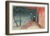 Japanese House in the Rain-null-Framed Art Print