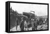 Japanese Howitzer Battery before Port Arthur, Russo-Japanese War, 1904-5-null-Framed Stretched Canvas