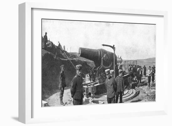 Japanese Howitzer Battery before Port Arthur, Russo-Japanese War, 1904-5-null-Framed Giclee Print