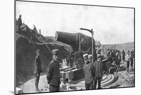 Japanese Howitzer Battery before Port Arthur, Russo-Japanese War, 1904-5-null-Mounted Giclee Print