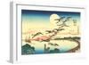 Japanese Illustration, Flying Geese-null-Framed Art Print