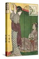 Japanese Illustration, Two Geishas-null-Stretched Canvas