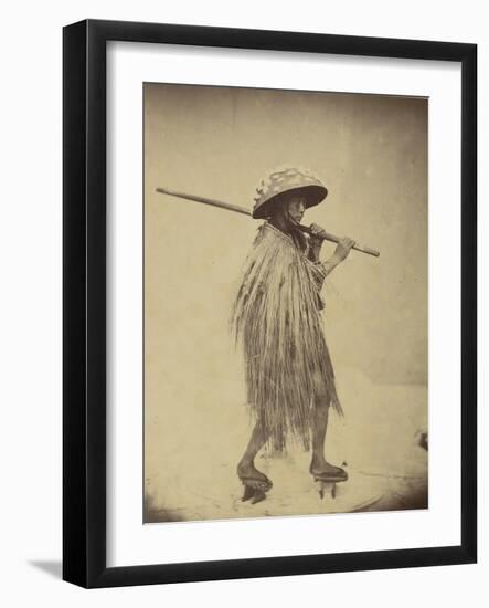 Japanese in Mackintosh, c.1865-Felice Beato-Framed Photographic Print