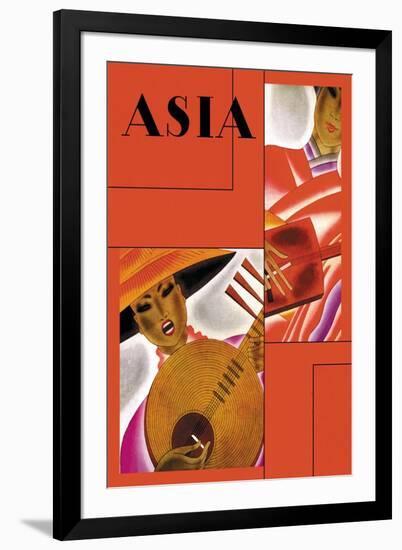 Japanese Instrument Player-Frank Mcintosh-Framed Art Print