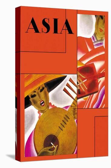 Japanese Instrument Player-Frank Mcintosh-Stretched Canvas