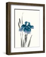 Japanese Iris III Crop Indigo-Chris Paschke-Framed Art Print