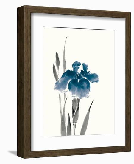 Japanese Iris III Crop Indigo-Chris Paschke-Framed Art Print