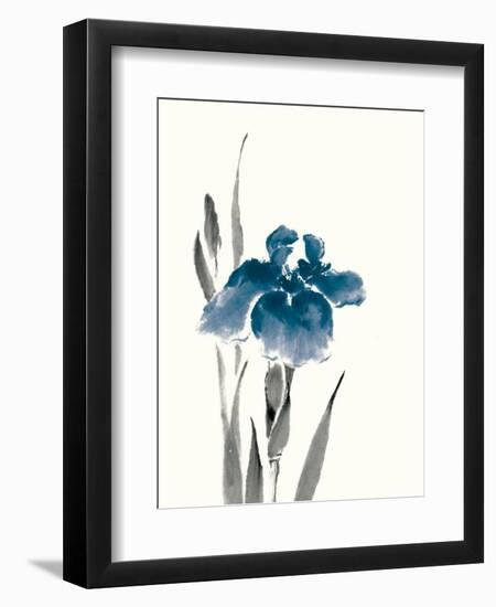 Japanese Iris III Crop Indigo-Chris Paschke-Framed Art Print