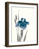 Japanese Iris III Crop Indigo-Chris Paschke-Framed Art Print