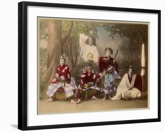 Japanese Kabuki Theatre with Actors Wearing Elaborate Make-Up and Costumes-null-Framed Photographic Print