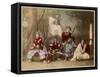 Japanese Kabuki Theatre with Actors Wearing Elaborate Make-Up and Costumes-null-Framed Stretched Canvas