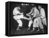 Japanese Karate Student Breaking Boards with Kick-John Florea-Framed Stretched Canvas