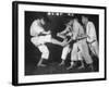 Japanese Karate Student Breaking Boards with Kick-John Florea-Framed Photographic Print