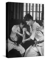 Japanese Karate Student Breaking Boards with Punch-John Florea-Stretched Canvas