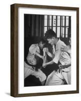 Japanese Karate Student Breaking Boards with Punch-John Florea-Framed Photographic Print