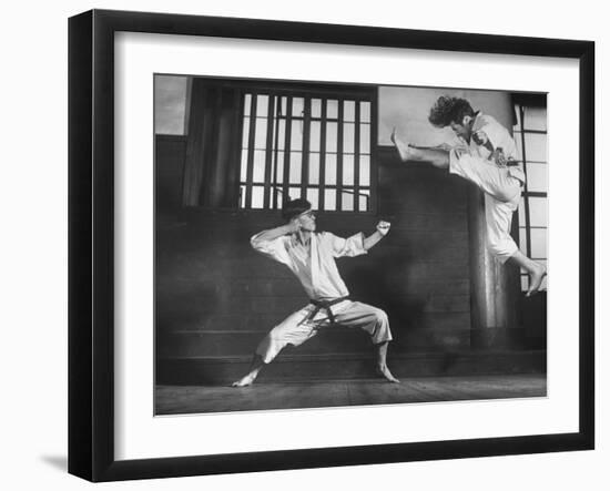 Japanese Karate Students Demonstrating Fighting-John Florea-Framed Photographic Print