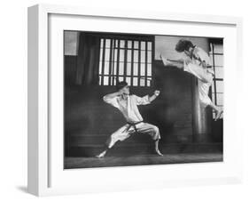 Japanese Karate Students Demonstrating Fighting-John Florea-Framed Photographic Print