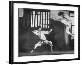 Japanese Karate Students Demonstrating Fighting-John Florea-Framed Photographic Print