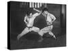 Japanese Karate Students Demonstrating Fighting-null-Stretched Canvas