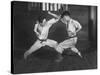 Japanese Karate Students Demonstrating Fighting-null-Stretched Canvas