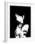 Japanese Kiri-e: Girl Who Indulges to Pensiveness-Kyo Nakayama-Framed Giclee Print