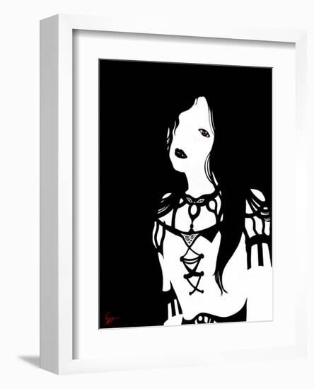 Japanese Kiri-e: The One That Exists in Pupil, Beauty Charm of Woman-Kyo Nakayama-Framed Giclee Print