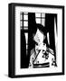 Japanese Kiri-e: Woman with Floral Kimono-Kyo Nakayama-Framed Giclee Print