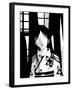 Japanese Kiri-e: Woman with Floral Kimono-Kyo Nakayama-Framed Giclee Print