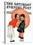 "Japanese Kiss," Saturday Evening Post Cover, January 16, 1926-Henry Soulen-Stretched Canvas