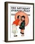 "Japanese Kiss," Saturday Evening Post Cover, January 16, 1926-Henry Soulen-Framed Giclee Print