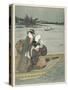 Japanese Ladies Boating-Hishigawa Moronobu-Stretched Canvas