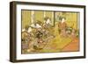 Japanese Ladies Practising Shooting with the Crossbow Indoors-Katsugawa Shunsho-Framed Art Print