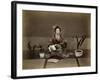 Japanese Lady in Traditional Dress with a Stringed Musical Instrument-null-Framed Photographic Print