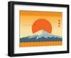 Japanese Landscape with a Fujiyama and Rising Sun-paseven-Framed Photographic Print