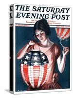"Japanese Lantern," Saturday Evening Post Cover, June 28, 1924-Katherine R. Wireman-Stretched Canvas