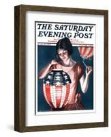 "Japanese Lantern," Saturday Evening Post Cover, June 28, 1924-Katherine R. Wireman-Framed Giclee Print