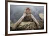 Japanese Macaque (Macaca Fuscata) Relaxing in Hot Spring in Jigokudani-Mark Macewen-Framed Photographic Print