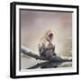 Japanese Macaque on a Log-Svetlana Foote-Framed Photographic Print