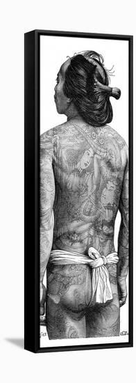 Japanese Man with a Tattooed Back, 1895-Charles Barbant-Framed Stretched Canvas