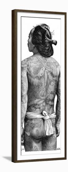 Japanese Man with a Tattooed Back, 1895-Charles Barbant-Framed Giclee Print