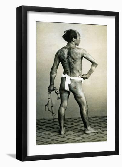 Japanese Man with Tattoos, C. 1910-null-Framed Giclee Print