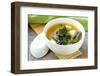 Japanese Miso Soup with Tofu and Seaweed-Olga Krig-Framed Photographic Print