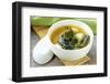 Japanese Miso Soup with Tofu and Seaweed-Olga Krig-Framed Photographic Print