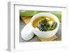 Japanese Miso Soup with Tofu and Seaweed-Olga Krig-Framed Photographic Print