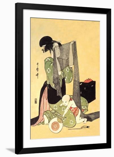 Japanese Mother and Child-Kitagawa Utamaro-Framed Art Print