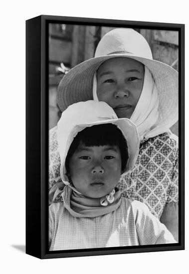 Japanese Mother and Daughter, Agricultural Workers-Dorothea Lange-Framed Stretched Canvas