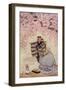 Japanese Mother and Infant Meeting a Poet under a Cherry Tree-null-Framed Giclee Print