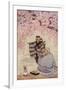 Japanese Mother and Infant Meeting a Poet under a Cherry Tree-null-Framed Giclee Print