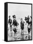 Japanese Mothers and Children Fishing Photograph - Japan-Lantern Press-Framed Stretched Canvas